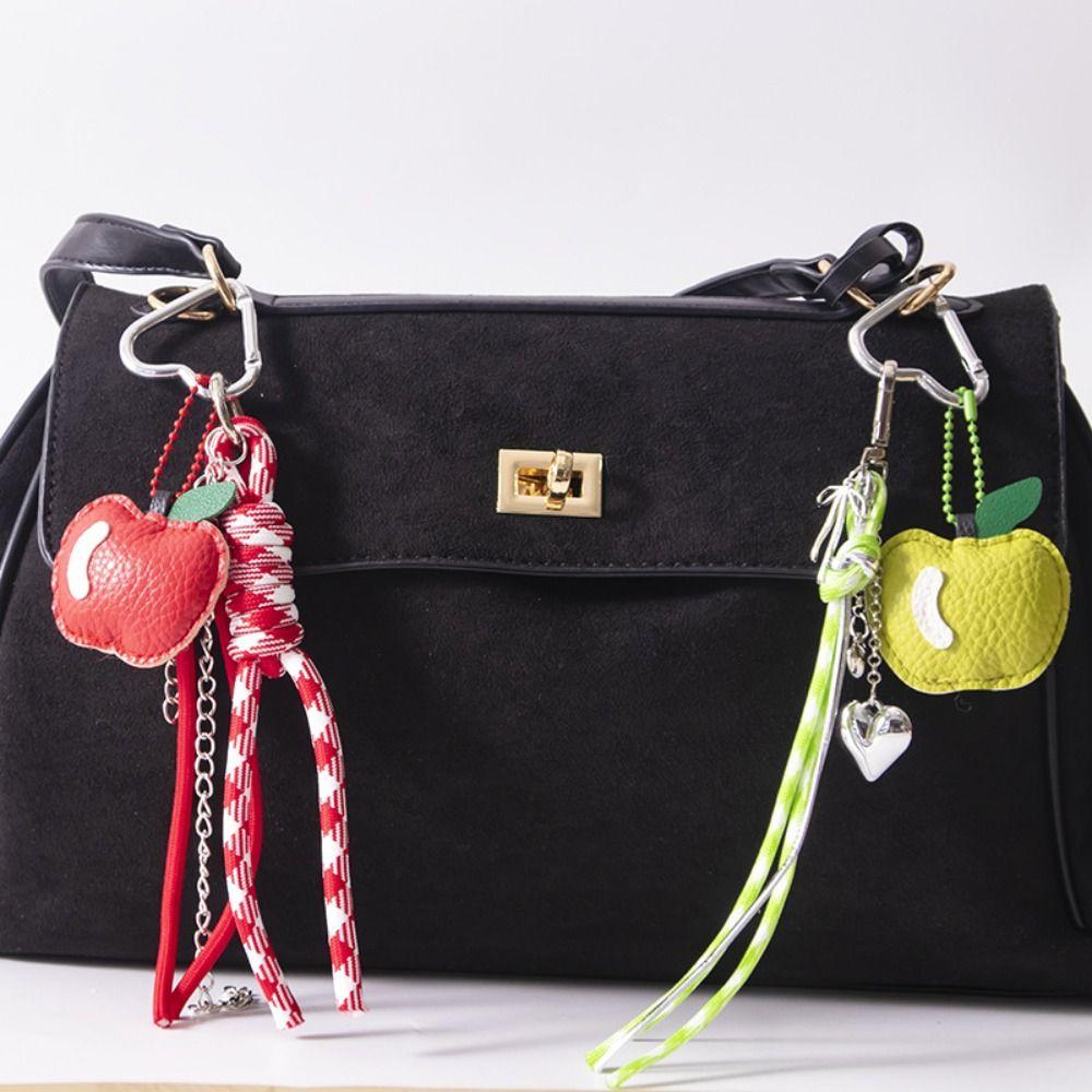 Heart Woven Rope Bag Hanging PU Leather Braided Rope Car Keyrings  Girls Couple Girlfriends
