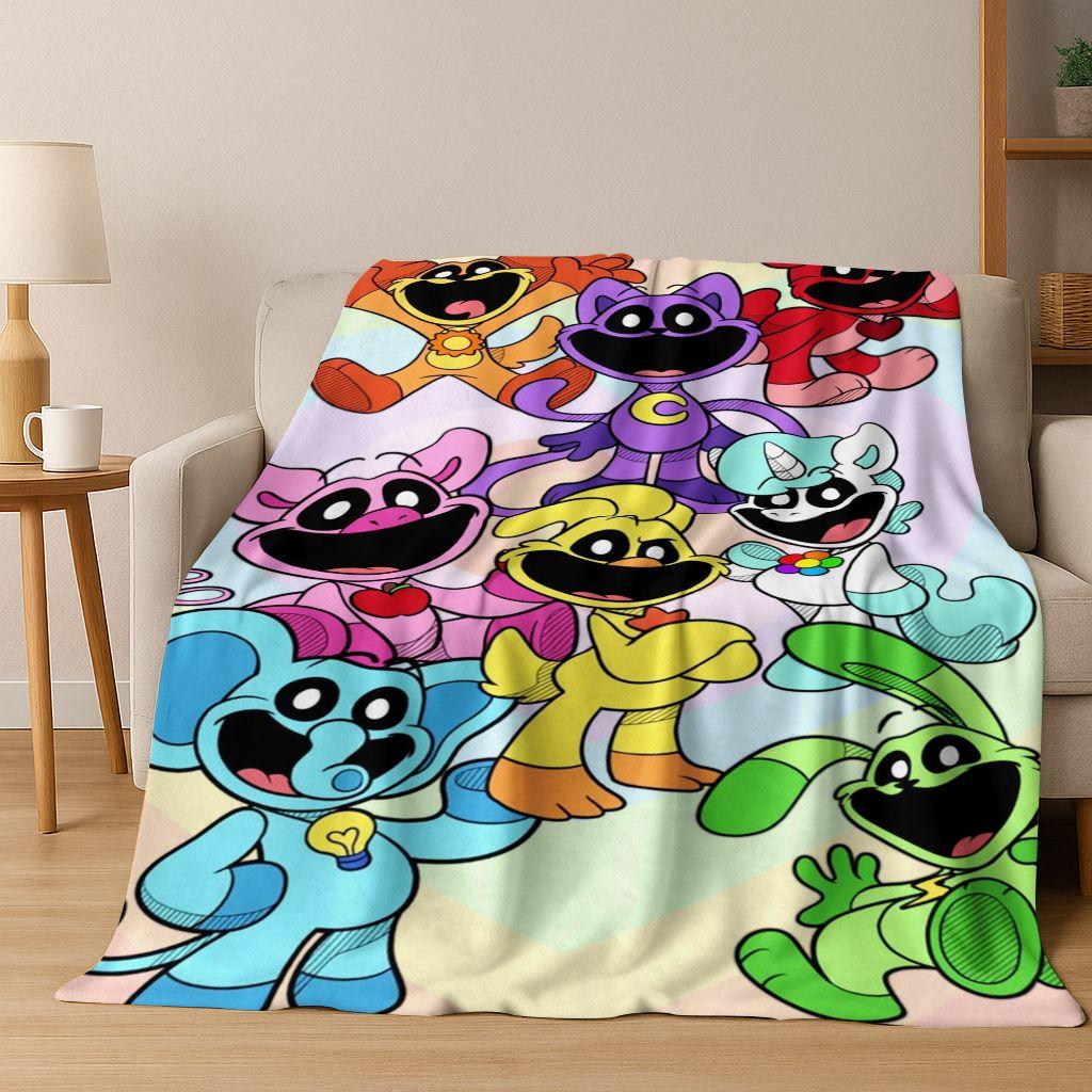 

Cartoon S-Smiling C-Critters Craftycorn Catnap Art Flannel Blanket,Cozy Soft Throw Blanket for Home Bedroom Bed Sofa Cover Gift 75x90cm