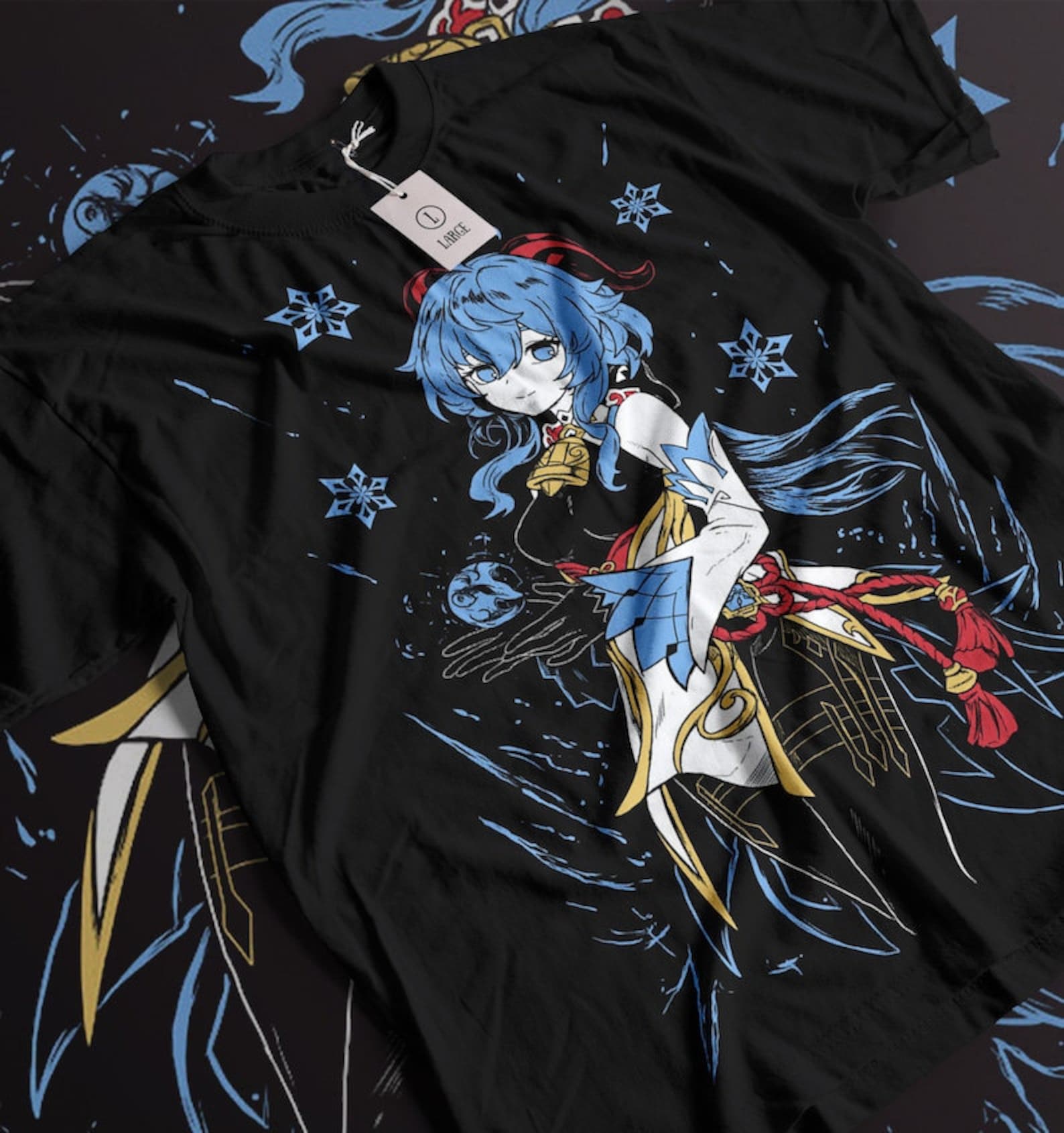 Ganyu Genshin Impact, Genshin Impact Raiden Shogun Gaming T-Shirt, Hu Tao Anime Videogame Waifu L