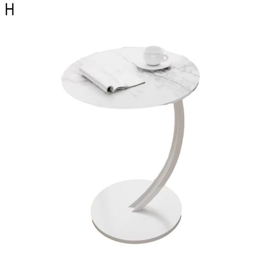 Round Side Table Modern Couch Sofa Bed Small C-Shaped End Table Office Living Room Bedroom Bedside Coffee Desk Multifunctional Nightstand