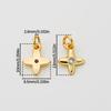 2 Stück 8,5*13mm 14/18K Goldfarbenbeschichtete Kreuz-Stern-Anhänger mit Zirkonia für DIY Armband Halskette Schmuckherstellung Zubehör