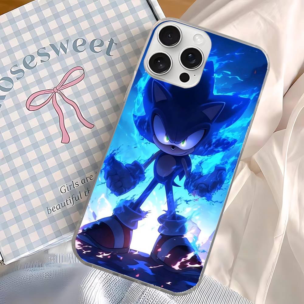Popular Japanese Anime S-SonicS Phone Case For iPhone 17 16 15 14 13 12 11 Pro Max Plus Aurora Water Ripple Cover