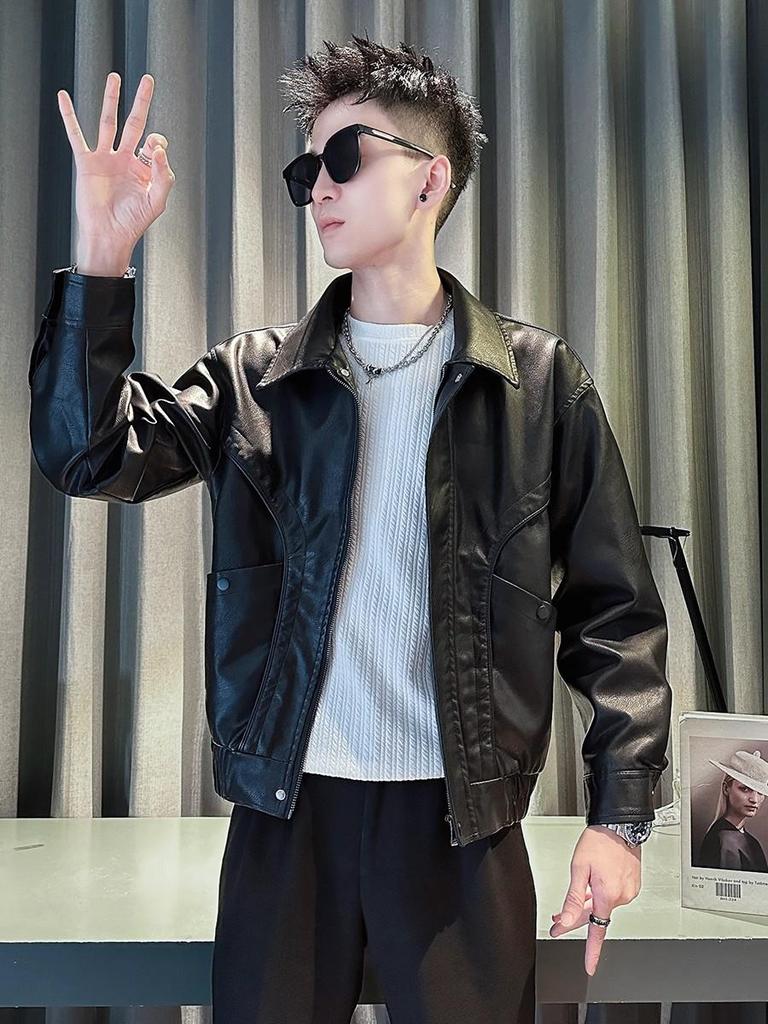 Men's High-End Trendy PU Leather Jacket - New 2025 Autumn/Winter Stylish Rogue Design