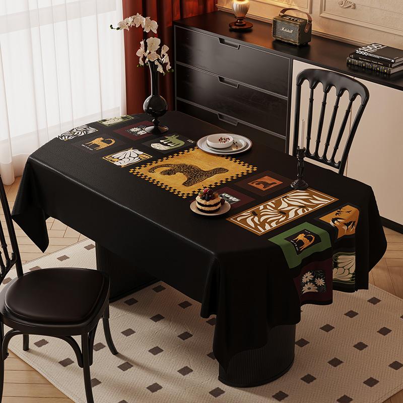 Red Tablecloth Oil-Proof And Waterproof Dining Table Cloth Household Living Room Non-Slip Wedding Coffee Table Cloth Table Anti-Scalding And Heat
