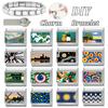 Romantic Sunset Scenery Funny Cat Flower Eyes Italian Charm Link Fit 9mm Stainless Steel Bracelet Women Making DIY Jewelry