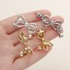2/4pcs 14/18K Gold Color Plated Heart Bowknot Fasteners Closure Lock Connector Clasps For DIY Needlework Pearls Jewelry Making