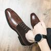 Fashion Men's Oxford leather shoes Fashionable British style Flat bottom Outdoor leisure business party Men's wedding dress shoes