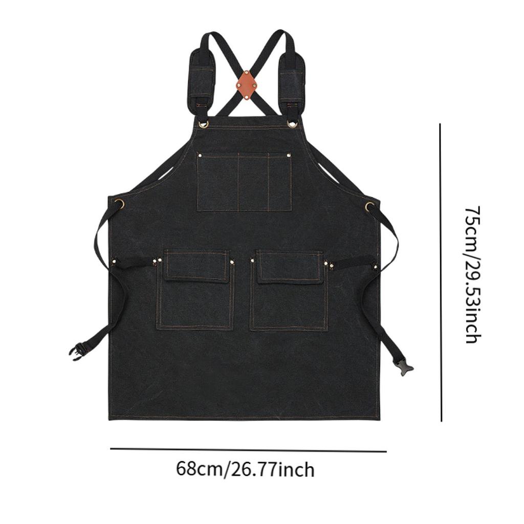 Canvas Apron with Adjustable Straps Ideal for Culinary Tasks And Hairdressing