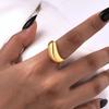 Vnox Women's Statement Ring, Chunky Gold Plated Waved Stainless Steel Finger Band, 2026 New Dainty Stackable Ring Jewelry