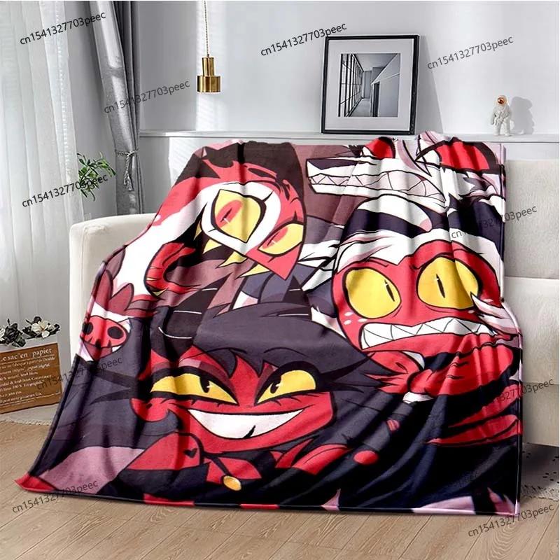 Helluva Boss Blitzo Adult Animated Cute Soft Plush Blanket Living Room Bedroom Bed Sofa Picnic Flannel Blanket Kids Blanket Gift