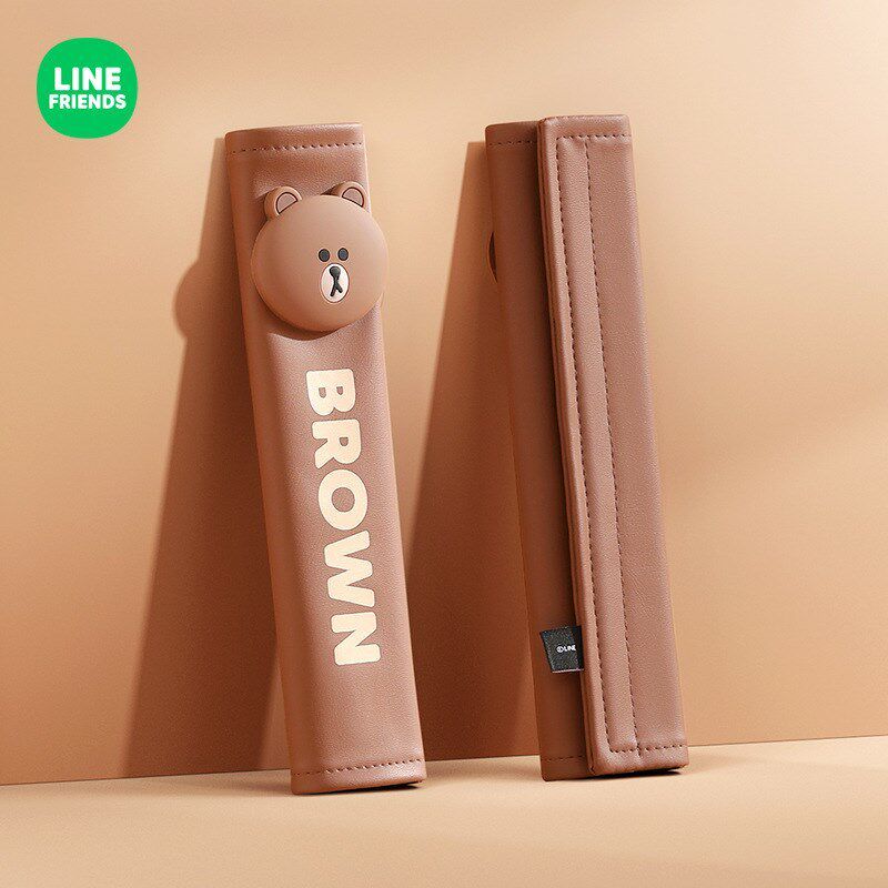 

Car Seat Belt Shoulder Pads Cartoon Cute Children s Seat Anti-Wear Anti-Strangle Car Seat Belt Protection Set Brown [Single Pack]