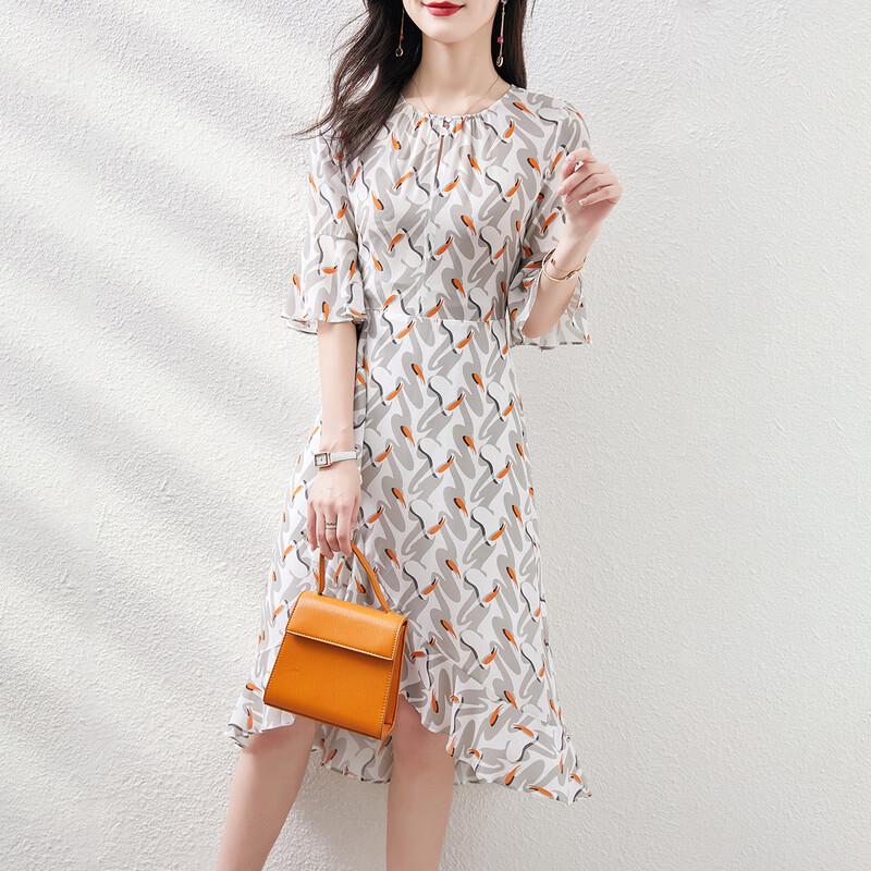 Srcr Women s Ruffle Chiffon A-Line Dress M