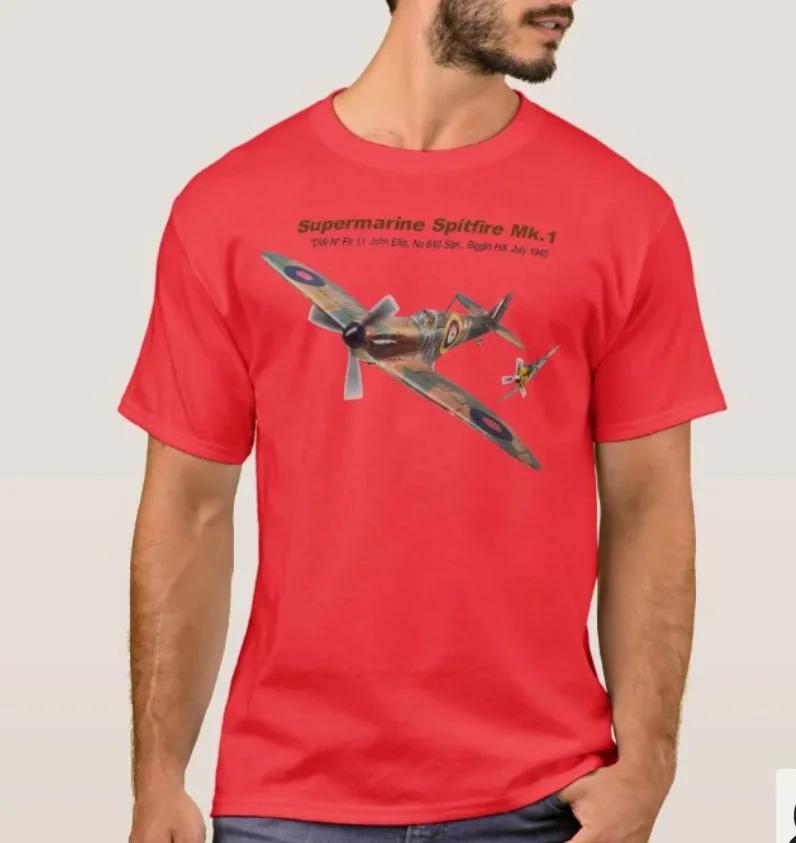 WWII RAF Supermarine Spitfire Fighter TShirt Summer Cotton Short Sleeve ONeck Mens T Shirt New S3XL S