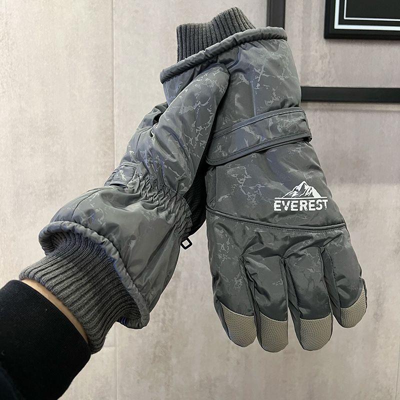 

Перчатки Мужские Уличные Лыжные Сенсорный Экран Велосипедные Защита от Холода Водонепроницаемые Уличные Велосипедные Мотоциклетные Зимние Флисовая Подкладка Heattech Женские Gray One size