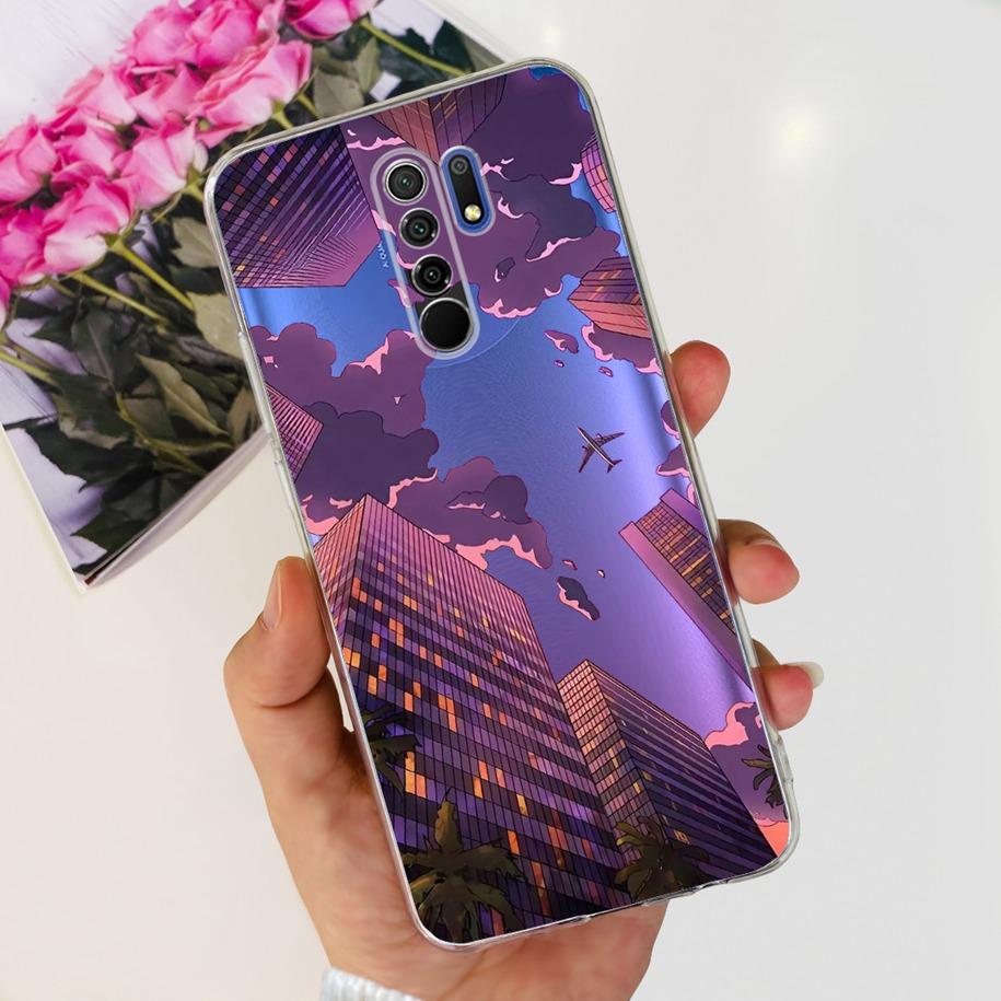 For Xiaomi Redmi 9 Case 6.53" Cover For Redmi 9 Flower Butterfly Transparent Silicone Soft Phone Covers For Redmi 9 Prime Bumper