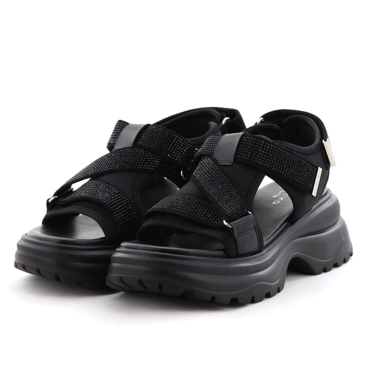 

HIMIKO/Himiko/Rhinestone Belt Sports Sandals/657203 Black S