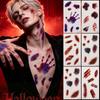 Zombie Cosplay Halloween Tattoo Stickers Bloody Makeup Body Art Scar Decals  Photo Props