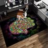 Colorful Hamsa Mandala Pattern Office Rug Chair Mat, Entryway Carpet, Suitable for Front Door, Bedroom, Living Room, Desk, Holiday Gift