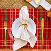 Gold Reindeer Christmas Napkin Ring Set for Festive Table Settings