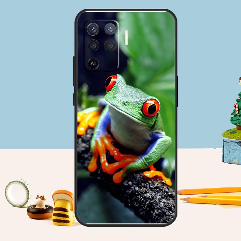 Green Frog Wildlife Case For Oppo A5 A6 Pro A15 A16 A76 A96 A17 A57 A98 A58 A78 A18 A38 A54 A74 A94 A40 A60 A80
