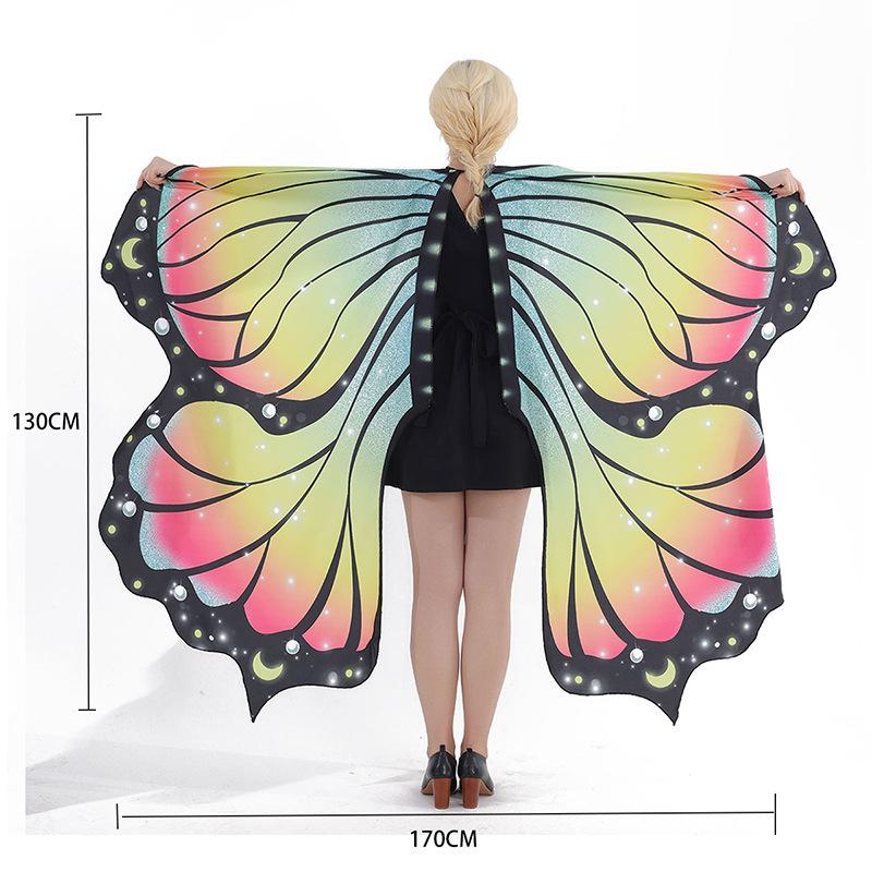 Butterfly Cloak Gradient Halloween Dance Shawl Wings