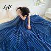 Skin Friendly Milk Velvet Throw Striped Fleece Blanket for Bed Ribbed Couch Thickened Warm Bed Soft Breathable Cozy Blankets Lightweight