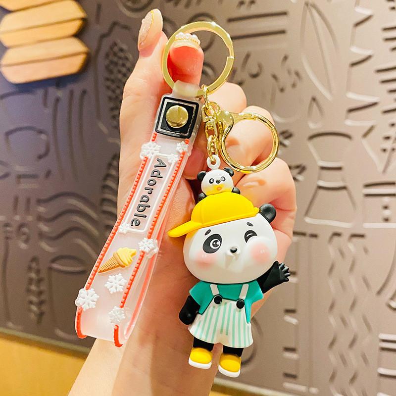 

Keychain Unique Panda Cute And Creative Accessory For Car Keys And Decoration Backpack жёлтый