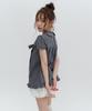 HIGH SCHOOL DISCO Check Ribbon Round Collar Blouse