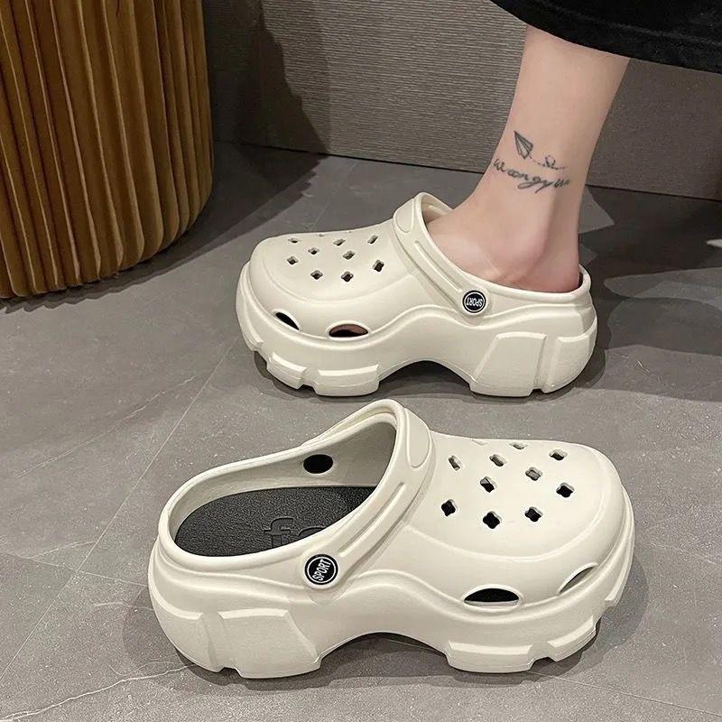 

Женские дышащие туфли с отверстиями для DIY - Нескользящие сандалии на толстой подошве в корейском стиле с закрытым носком для пляжа 40-41