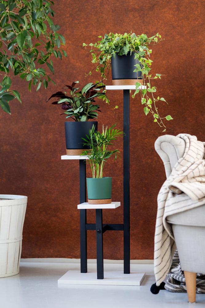 PEAK Universal Flower Stand - White, 3-tier Flower Stand for 3 Pots