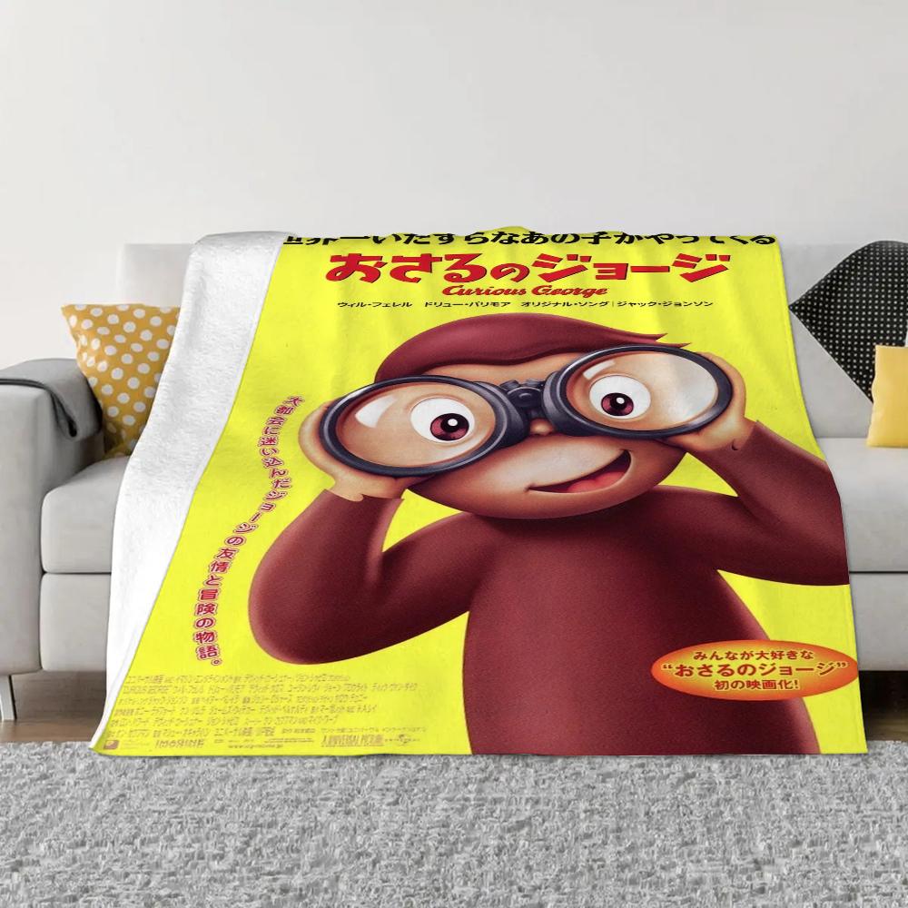 Curious George Blanket Bed Blankets & Throws Luxury Bedding Beach Towel Interior for Home Knitted Plaid Throw Knee Fluffy Soft &