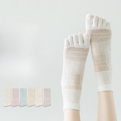 Fünf-Zehen-Socken, Damen-Baumwollsocken, Sommerdünne Anti-Geruchs-, Antibakterielle, Anti-Fußpilz-Socken, Bootssocken, Atmungsaktive Kurze Zehensocken