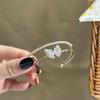 French Zirconia Butterfly Double-Layer Open Bangle: Elegant, Versatile Fashion Bracelet for Women