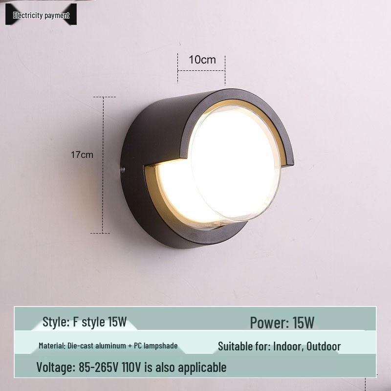 Waterproof Minimalist LED Wall Light with Smart Sensor for Outdoor Use