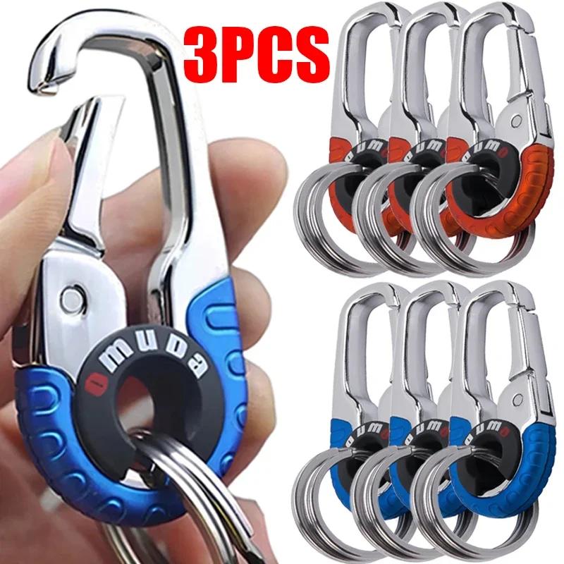 3/1PCS Stainless Steel Car Hook Lock Holder High-end Creative Buckle Carabiner Key Ring Outdoor Car Keychain with 2 Rings Tools