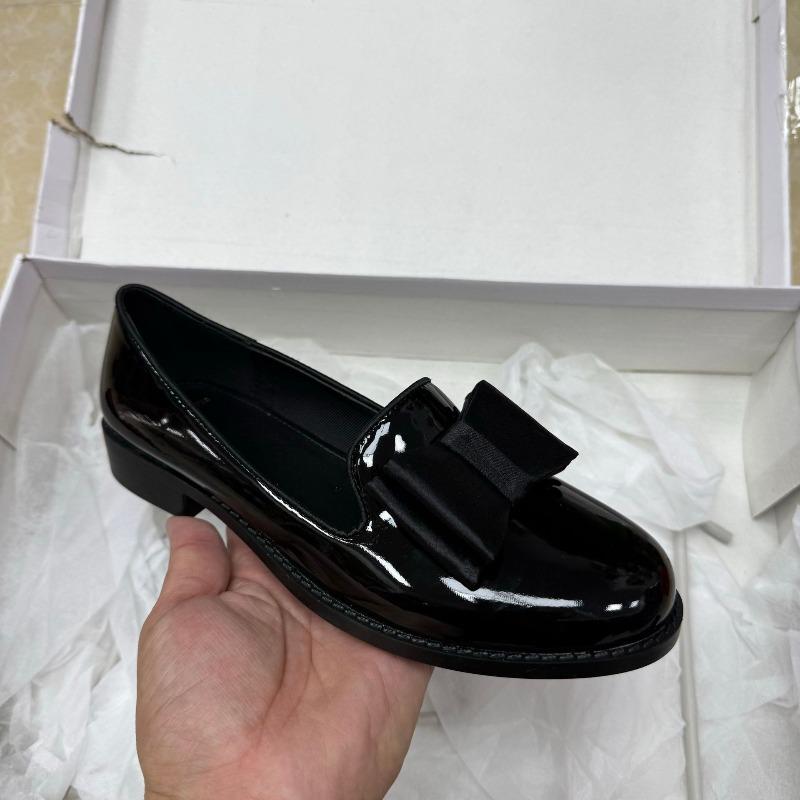 Bow women s shoes round toe galoshes comfortable and simple women s loafers 37