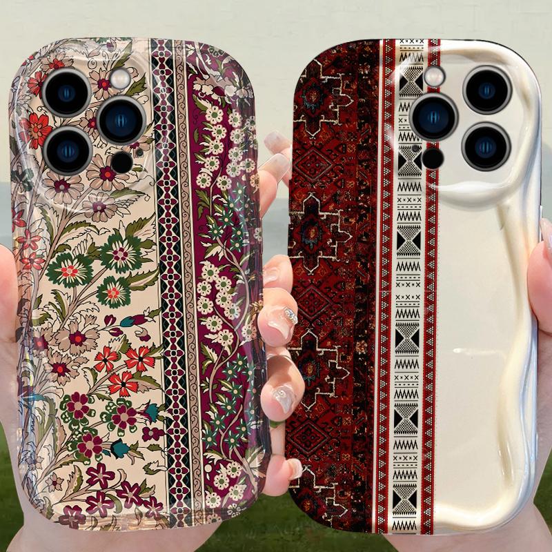 Vine Floral Elegant Botanical Decor Wave Case for iPhone 17 Air 16 E 15 14 Plus 13 12 Mini 11 Pro Max Shockproof Covers Funda