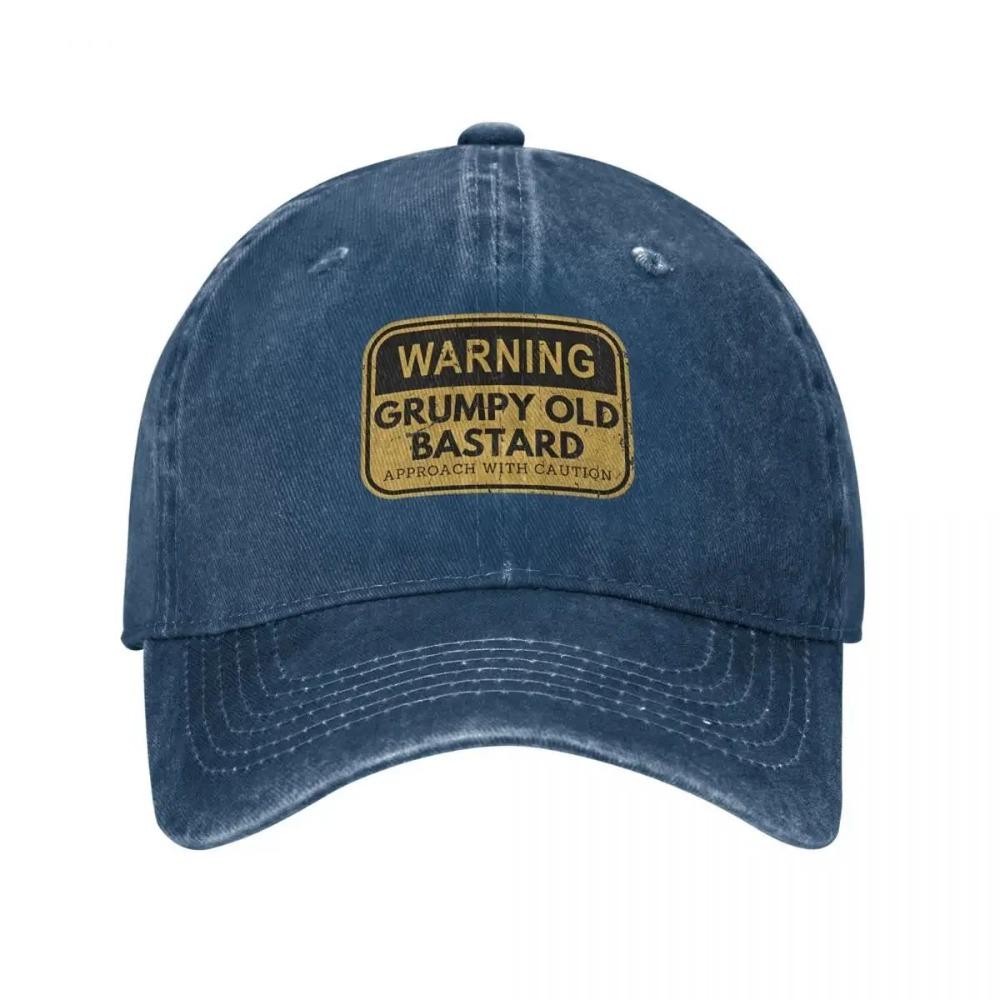 Ostrzeżenie Zrzędliwy Stary Bękart Podchodź Mężczyźni Kobiety Czapki Baseballowe Śmieszne Uwaga Zniszczona Prana Outdoor Regulowane Dopasowanie Snapback