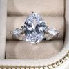 Fashion commuter * Oval zircon ring European and American special-shaped carat