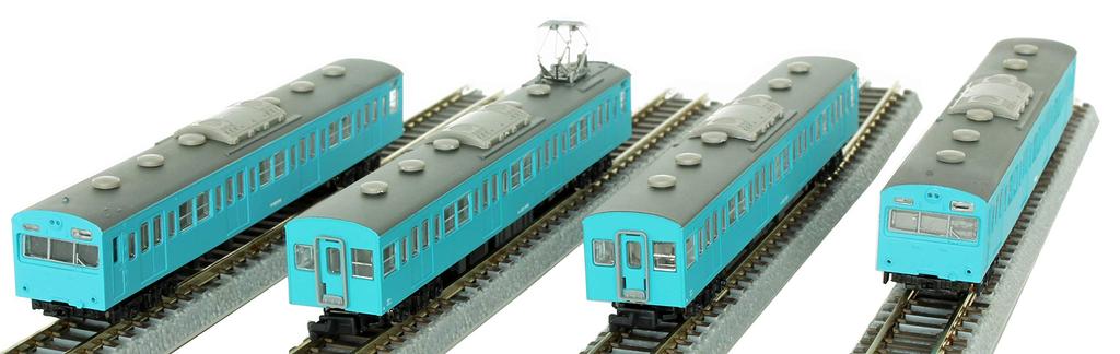 Z Gauge JNR 103 Series Sky Blue Low Cab Type 4-Car Basic Set T022-12 Model Train