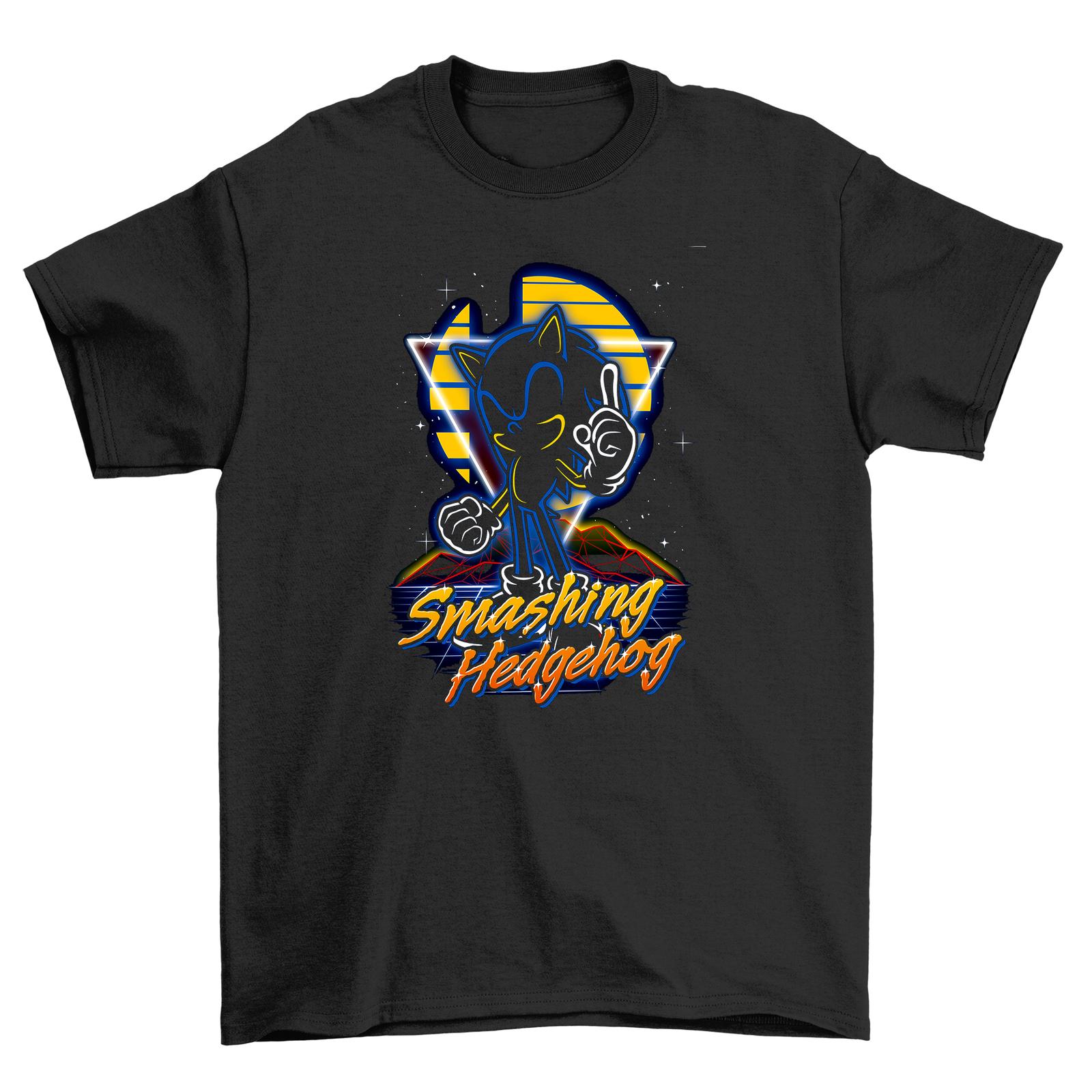 

Smashing Hedgehog Skateboarder Funny T-Shirt Mens Womens Tees Top - 100% Cotton, Unisex Design for M