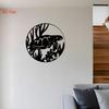 2D Flat Laser Cut Black Iron Turtle Wall Art, Ocean Theme Seaweed Marine Decor for Aquarium Fish Bathroom Wet Area Office Room
