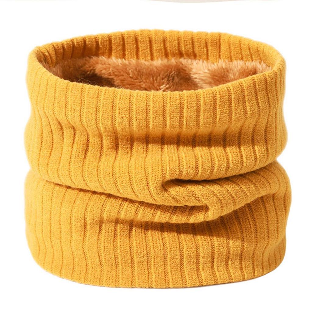 Unisex Double-Layer Fleece Neck Gaiter: Extra Thick, Warm, Solid Color Knitted Scarf for Autumn/Winter
