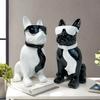Resin French Bulldog Figurine With Ribbon Glasses Desktop Decor Home Ornament Gift Friends Family