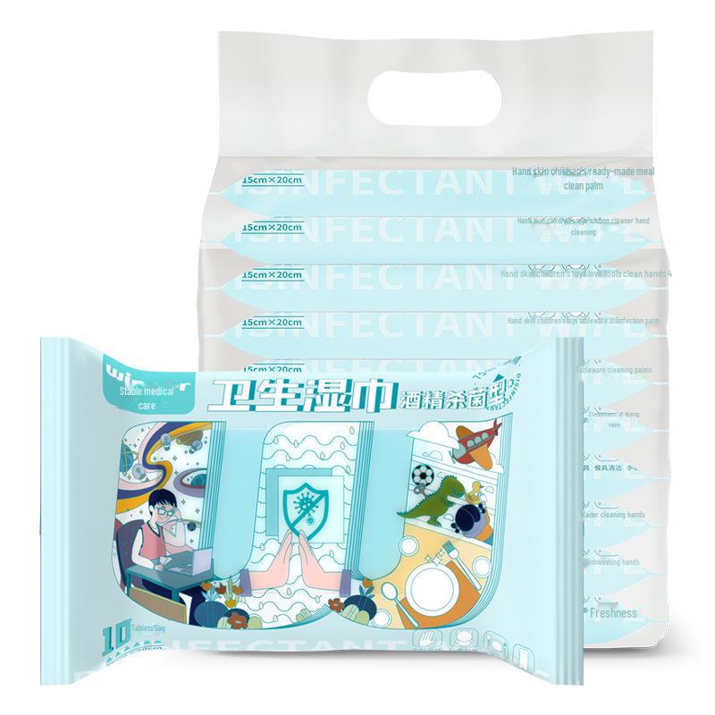 Winner Tragbare Desinfektions-Feuchttücher mit 75 % Alkohol