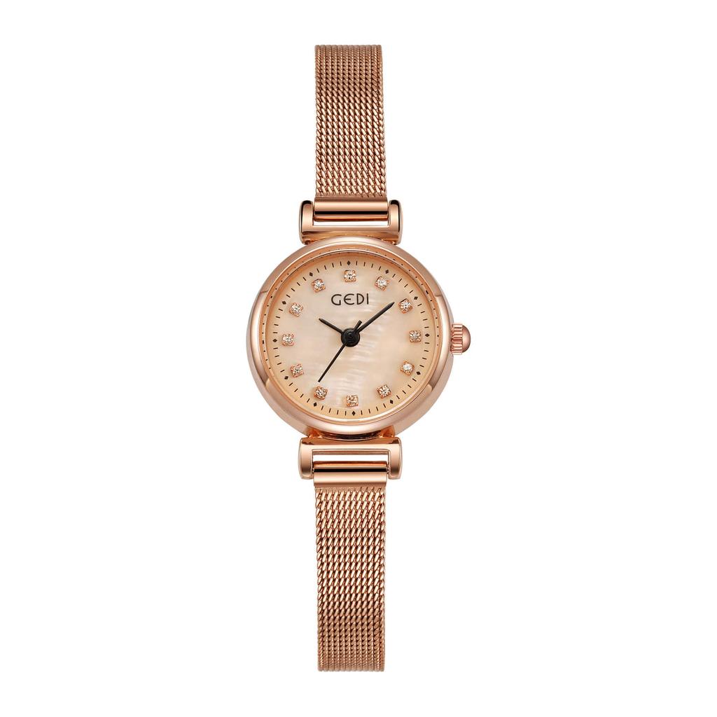 Versatile Stainless Steel Mesh Belt Light Luxury Diamond-Encrusted Student Exquisite Waterproof Quartz Watch