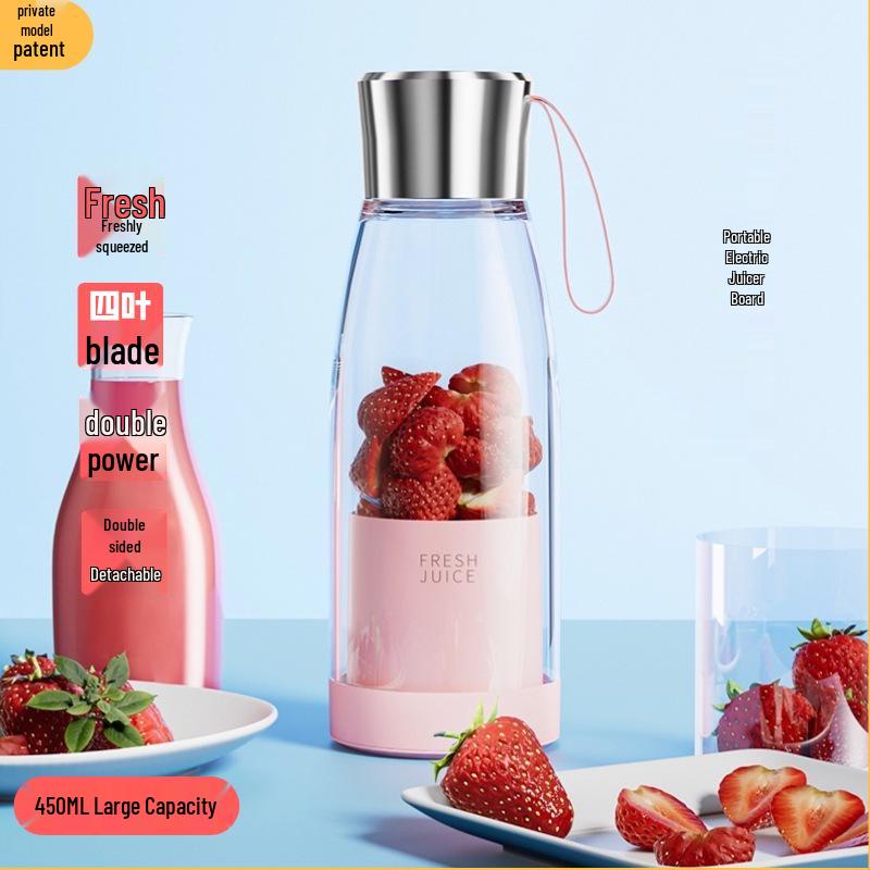 

Rechargeable Portable Electric Juicer Cup – Wireless, Large Capacity for Fresh Fruit Juices рожевий