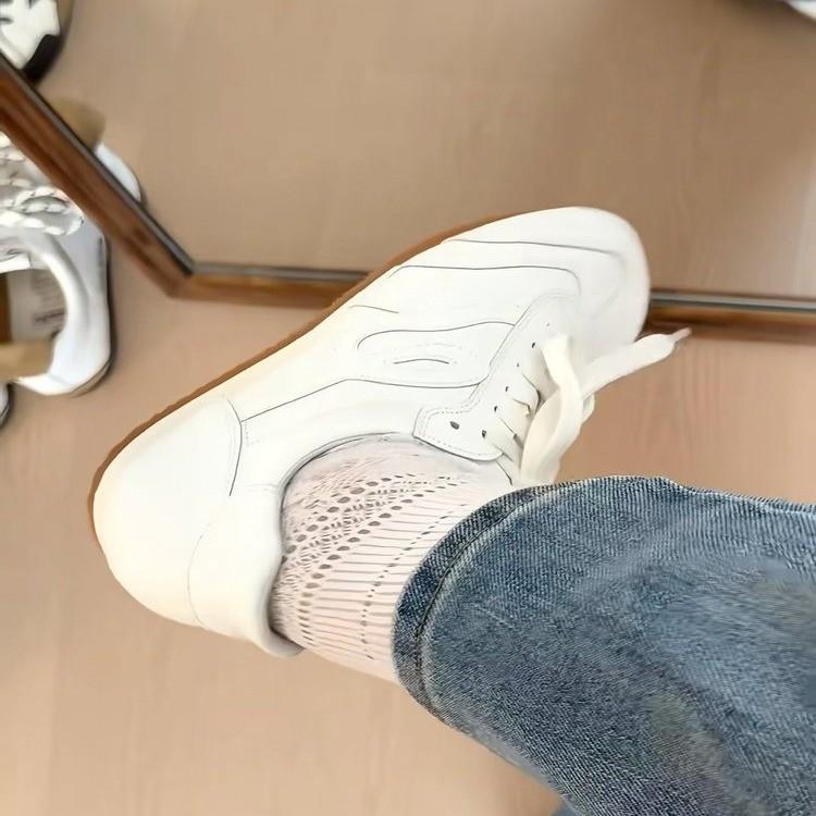 Retro German Training Shoes Women's Spring New Thick-soled Versatile Flat Baseplate Shoes Little White Shoes Casual Sports Forrest Gump Shoes