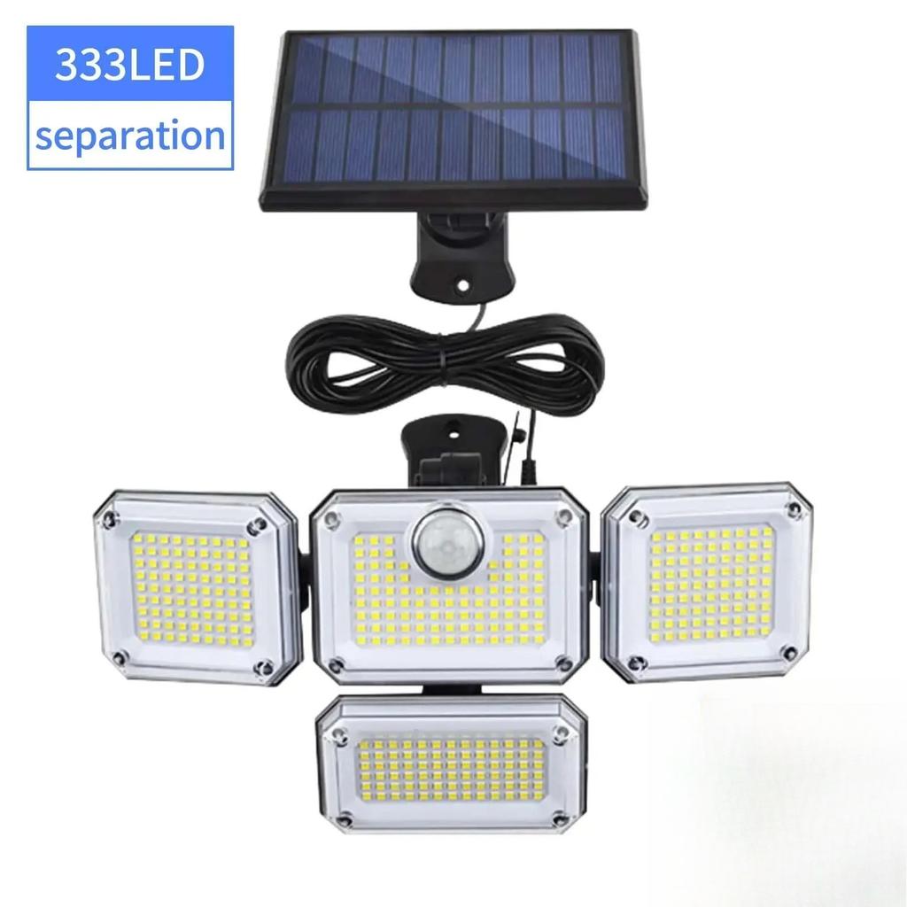 333LED Solar Powered Outdoor Light Motion Sensor with Remote Security Street Lamp Adjustable Waterproof Garage Garden Patio