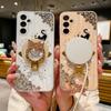 For Samsung Galaxy A54 5G Magnetic Case Rhinestones Decor Kickstand Cat Pattern TPU+PC Phone Cover